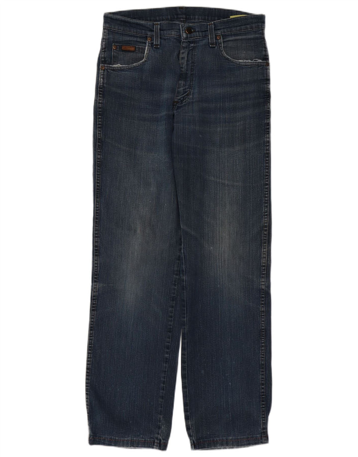 Wrangler Masculino Texas Stretch Straight Jeans W32 L34 Azul Algodão