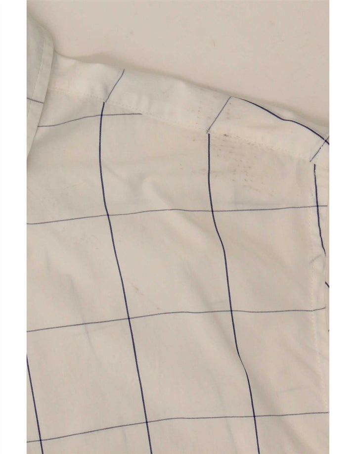 Camisa masculina Tommy Hilfiger média branca xadrez algodão