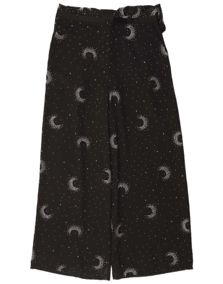 Macacão feminino sem mangas Monsoon Reino Unido 16 grande poliéster manchado preto