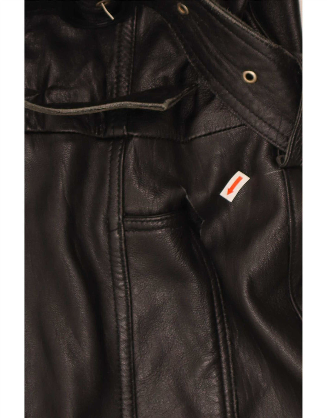 Casaco de couro feminino vintage UK 16 grande preto