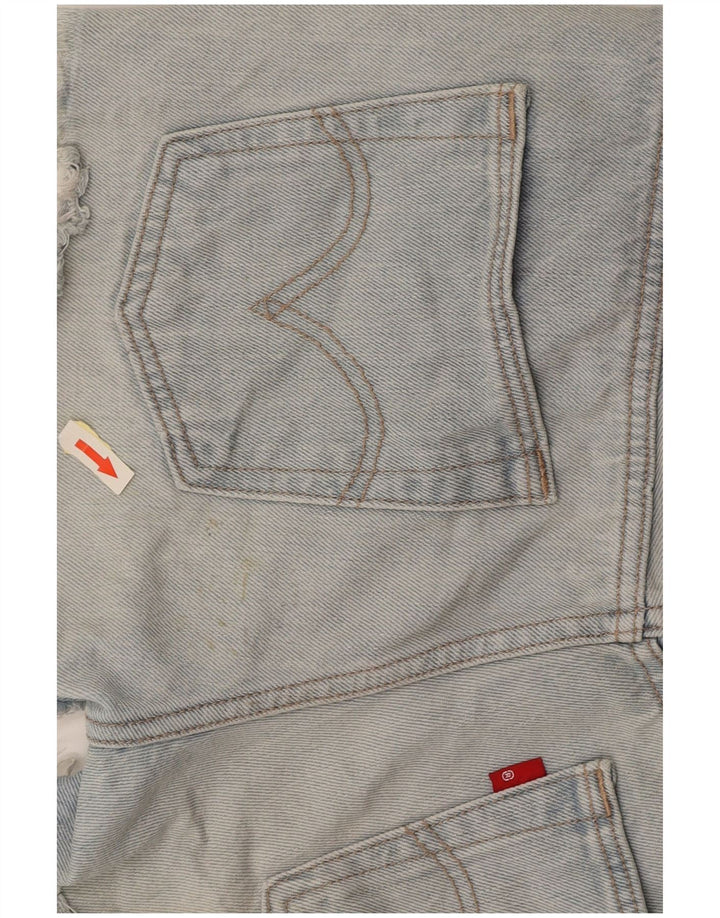 Shorts jeans feminino 501 da LEVI'S W27 pequeno azul algodão