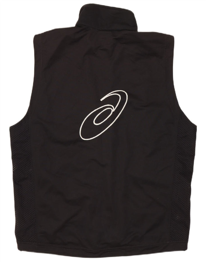 Asics Mens Graphic Mangas Treino Top Jaqueta Grande Preto