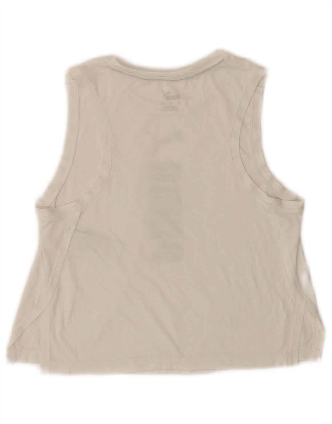 Puma Womens Crop Graphic Vest Top UK 6 XS Branco Poliéster