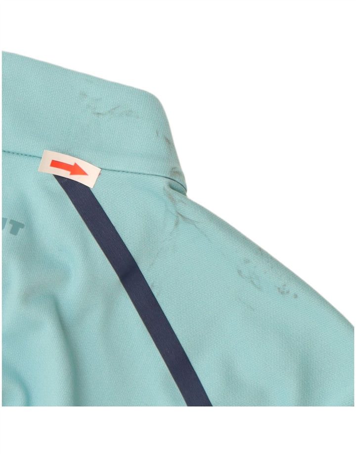 Camiseta masculina Mammut Polartec com zíper e gola alta poliéster azul