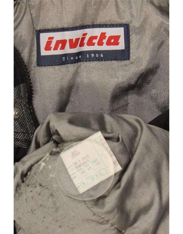 Jaqueta corta-vento feminina Invicta gráfica UK 14 grande bloco colorido preto