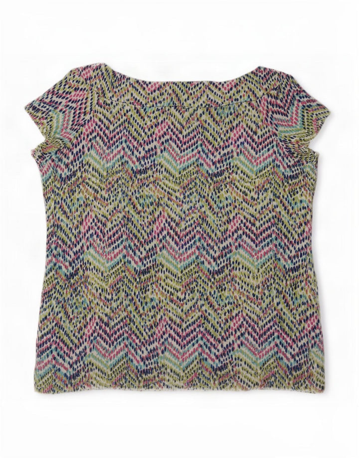Blusa feminina M&Co UK 12 viscose geométrica multicolorida média