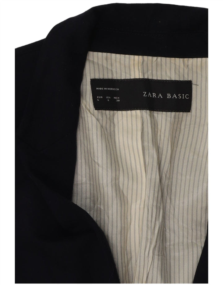 Jaqueta blazer feminina Zara com 1 botão Reino Unido 14 grande azul marinho