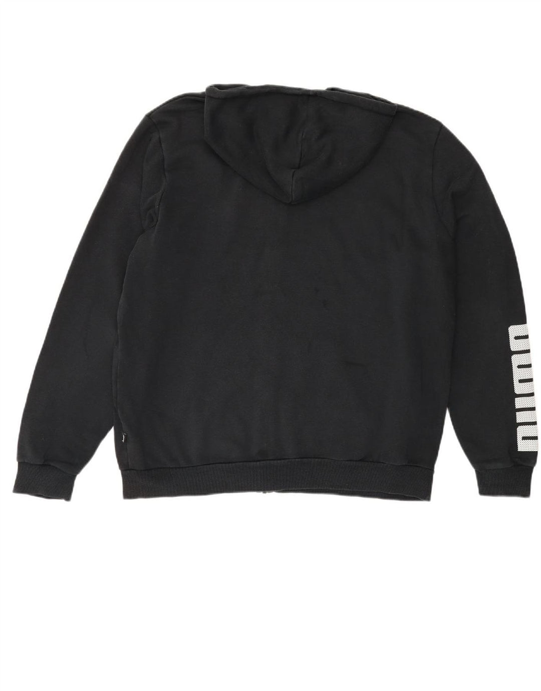 PUMA Mens Graphic Zip Hoodie Sweater XL Black Cotton Vintage Puma and Second-Hand Puma from Messina Hembry 