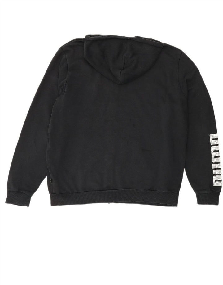 PUMA Mens Graphic Zip Hoodie Sweater XL Black Cotton Vintage Puma and Second-Hand Puma from Messina Hembry 