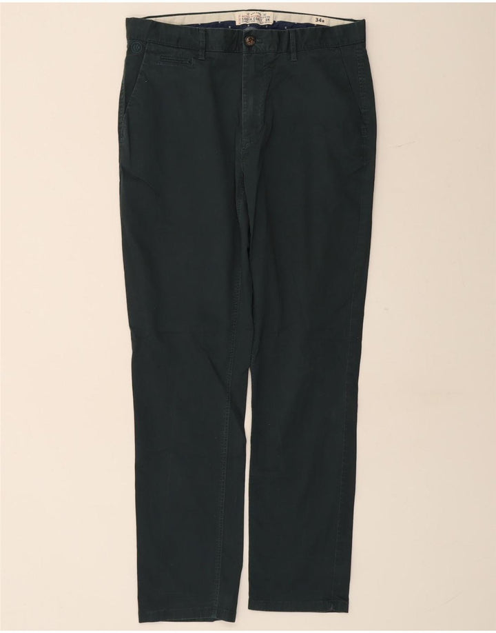 FAT FACE Mens Slim Chino Calças W34 L30 Algodão Verde