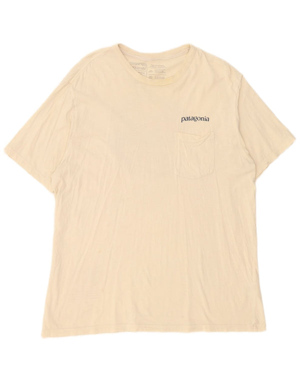 Camiseta masculina Patagonia Regular Fit Graphic Top Grande Bege