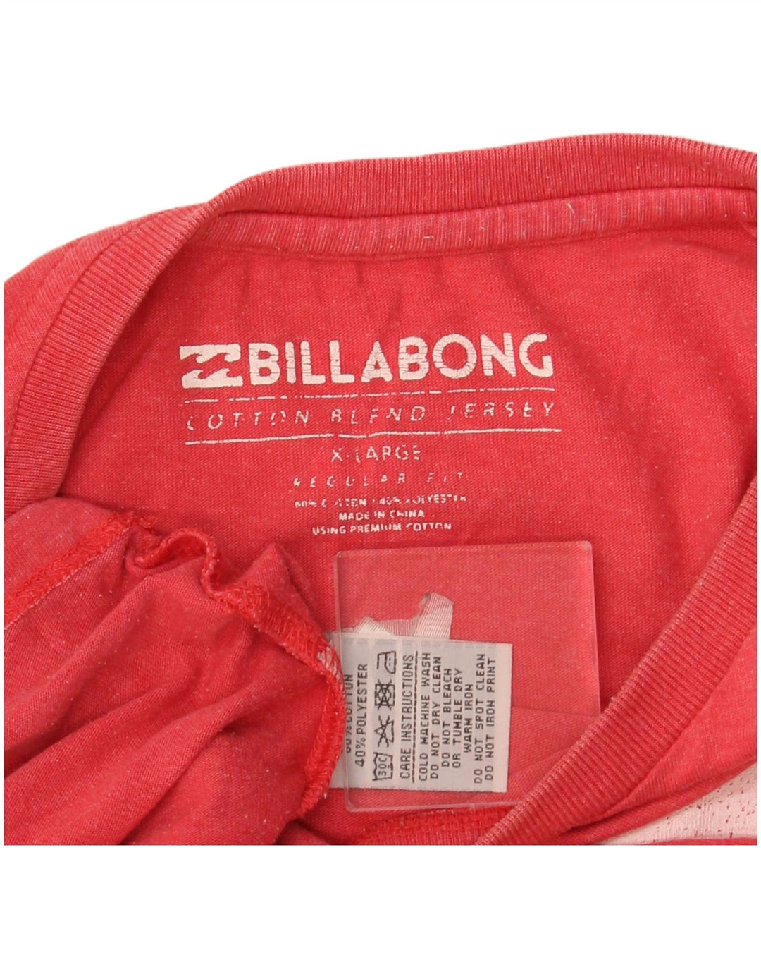 Camiseta gráfica masculina BILLABONG Top XL de algodão vermelho