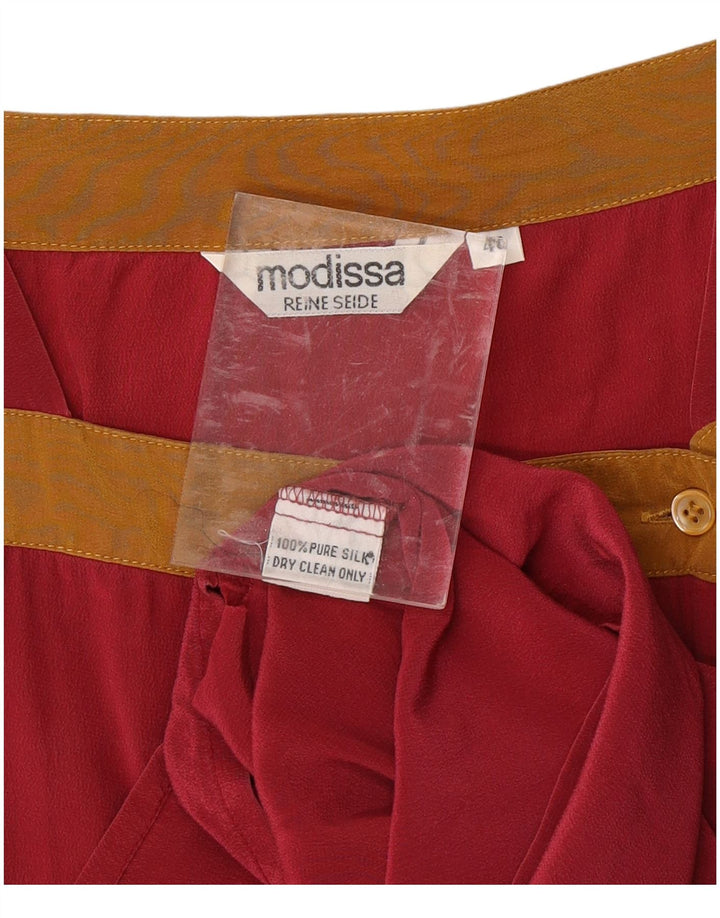 REINE SEIDE Womens Long Sleeve Blouse Top EU 40 Medium Burgundy Silk Vintage Reine Seide and Second-Hand Reine Seide from Messina Hembry 