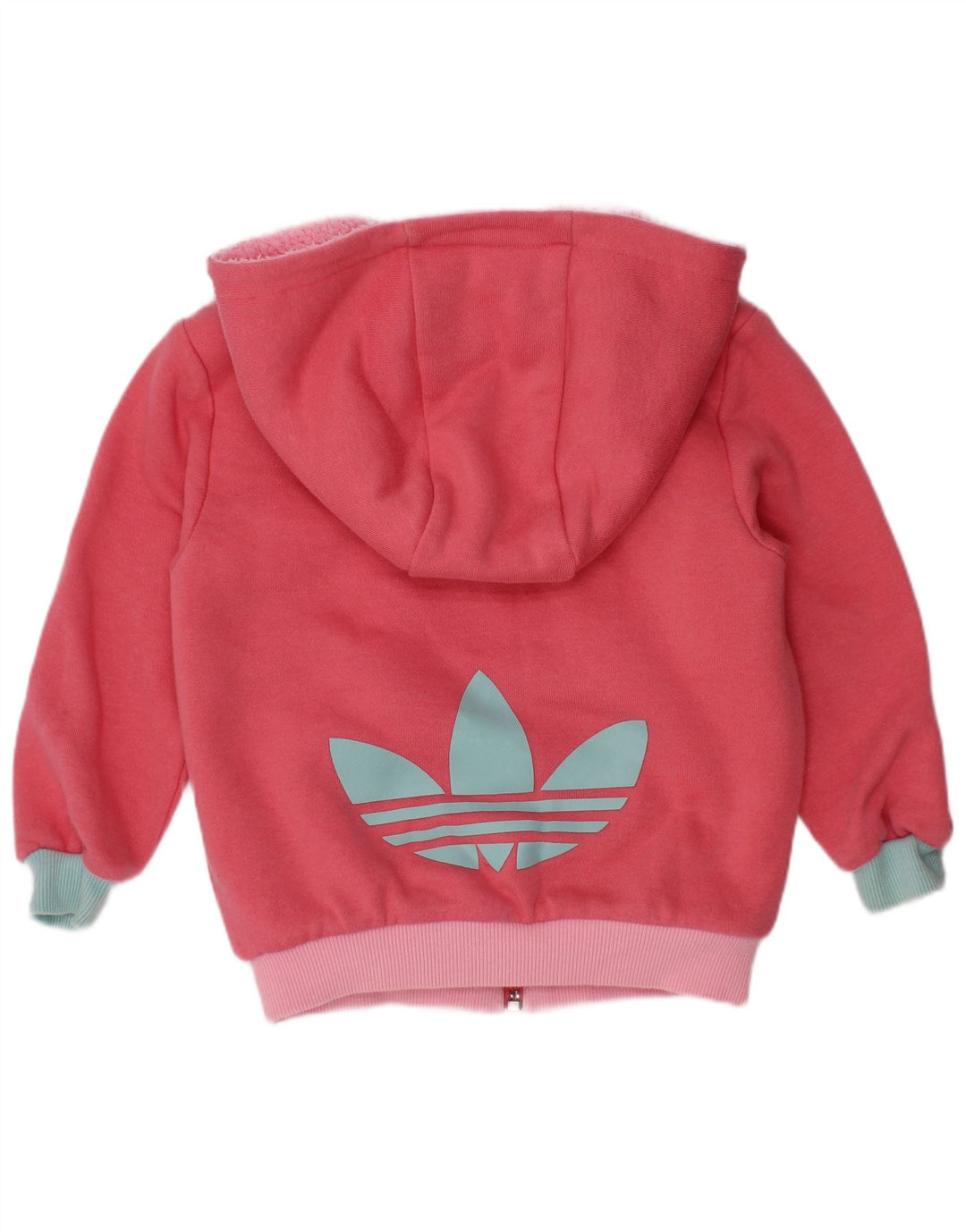 ADIDAS Suéter feminino com capuz e zíper gráfico 2-3 anos algodão rosa