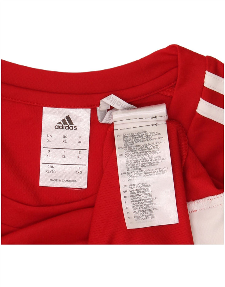 Adidas Mens Climalite Camiseta Top XL Vermelho Poliéster