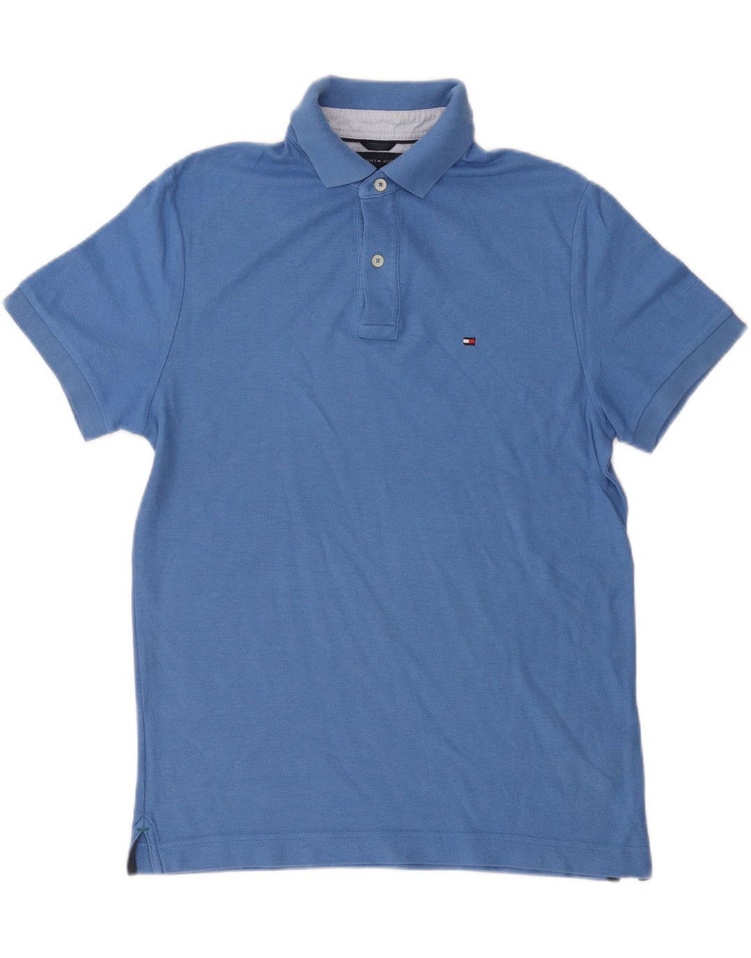 Camisa polo masculina TOMMY HILFIGER Custom Fit algodão azul médio