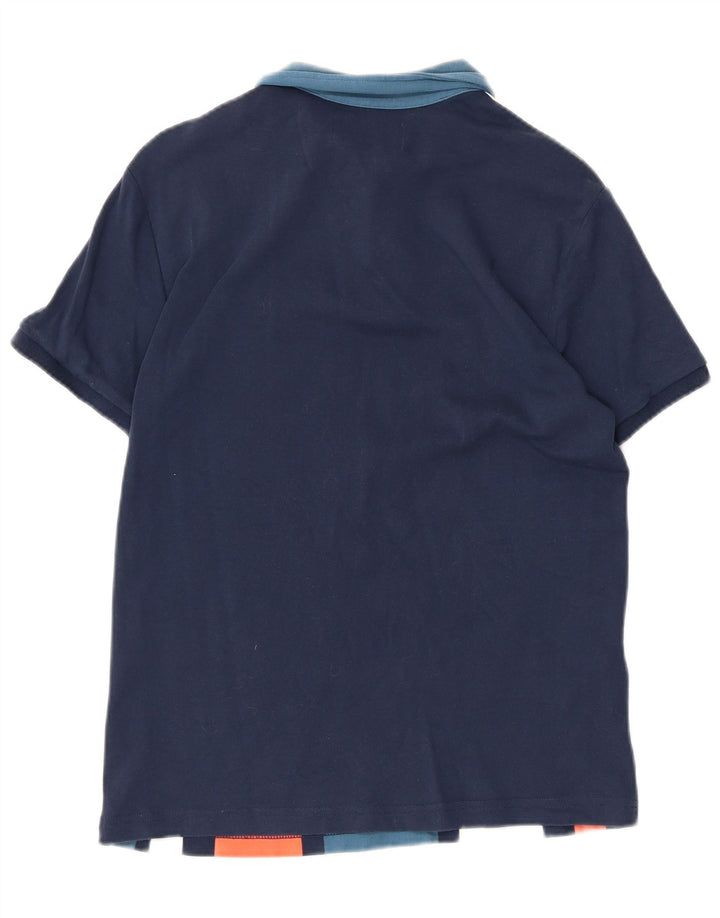Camisa polo masculina PENGUIN pequena listrada multicolorida de algodão