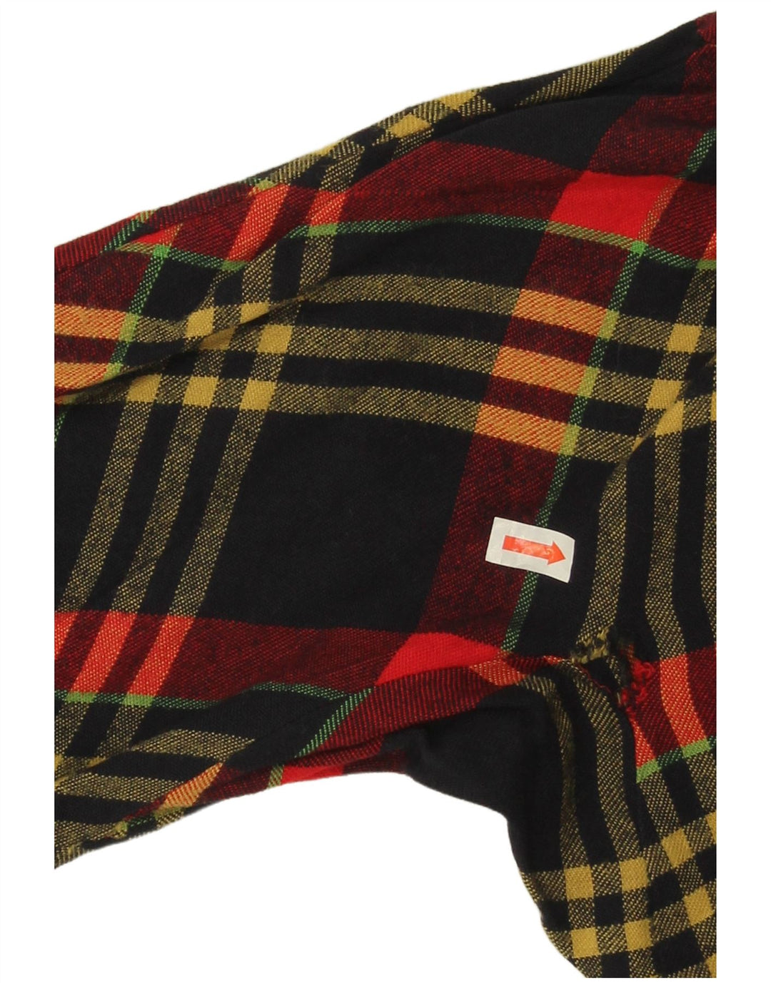 Blusa feminina vintage de manga comprida UK 14 grande xadrez vermelho