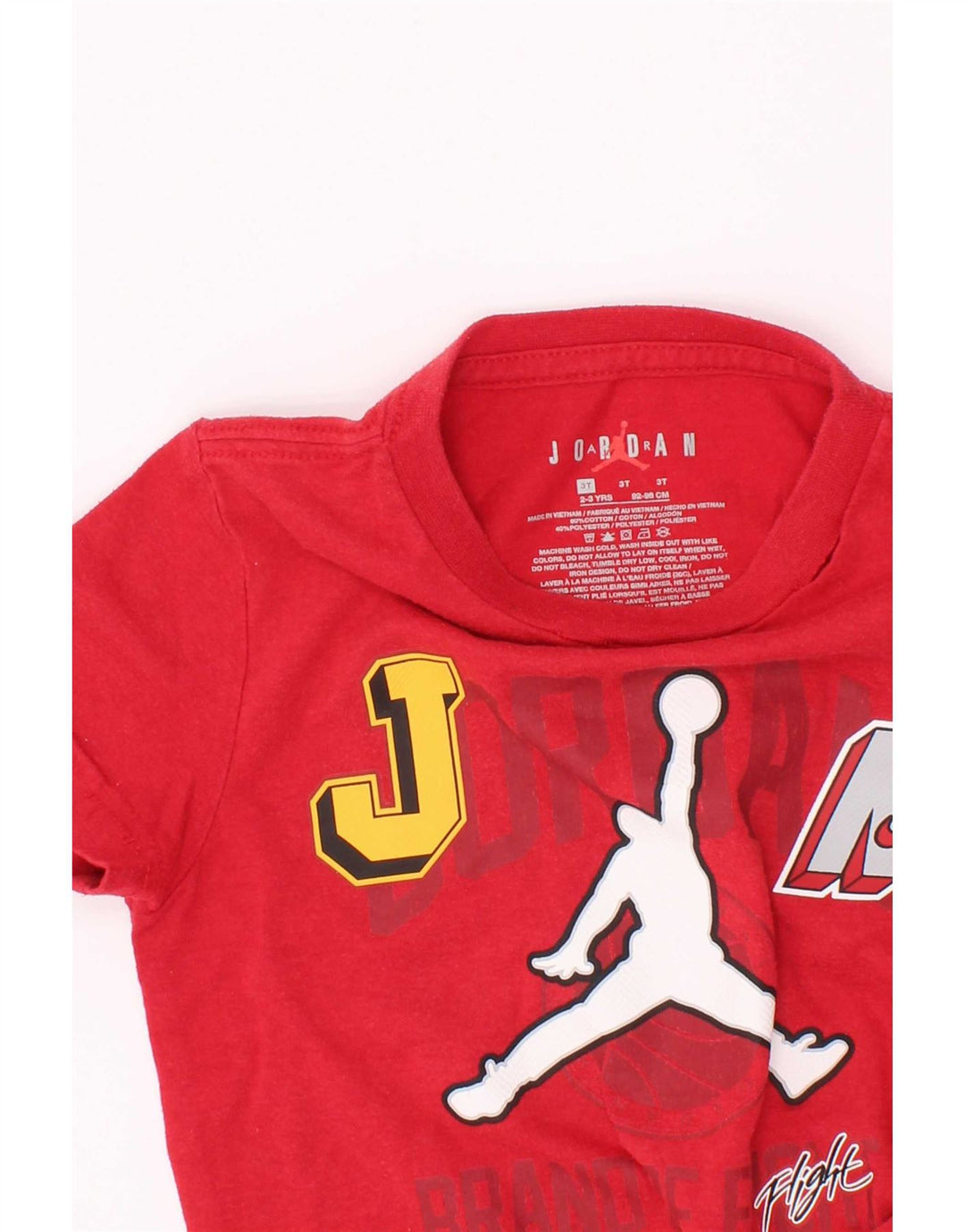 Camiseta Jordan Boys Graphic 2-3 anos algodão vermelho