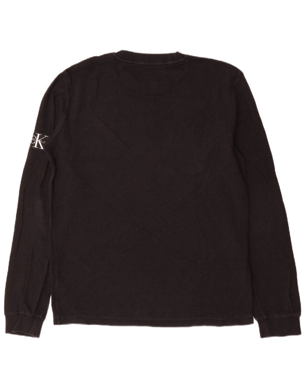 Calvin Klein Jeans Masculino Top Manga Longa Grande Algodão Preto