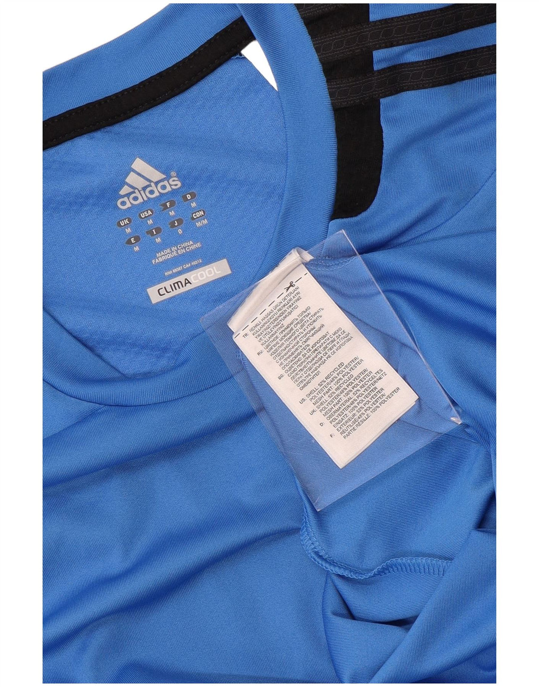 ADIDAS Mens Climacool T-Shirt Top Médio Azul Colourblock Poliéster