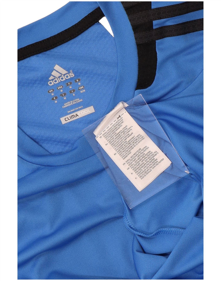 ADIDAS Mens Climacool T-Shirt Top Médio Azul Colourblock Poliéster