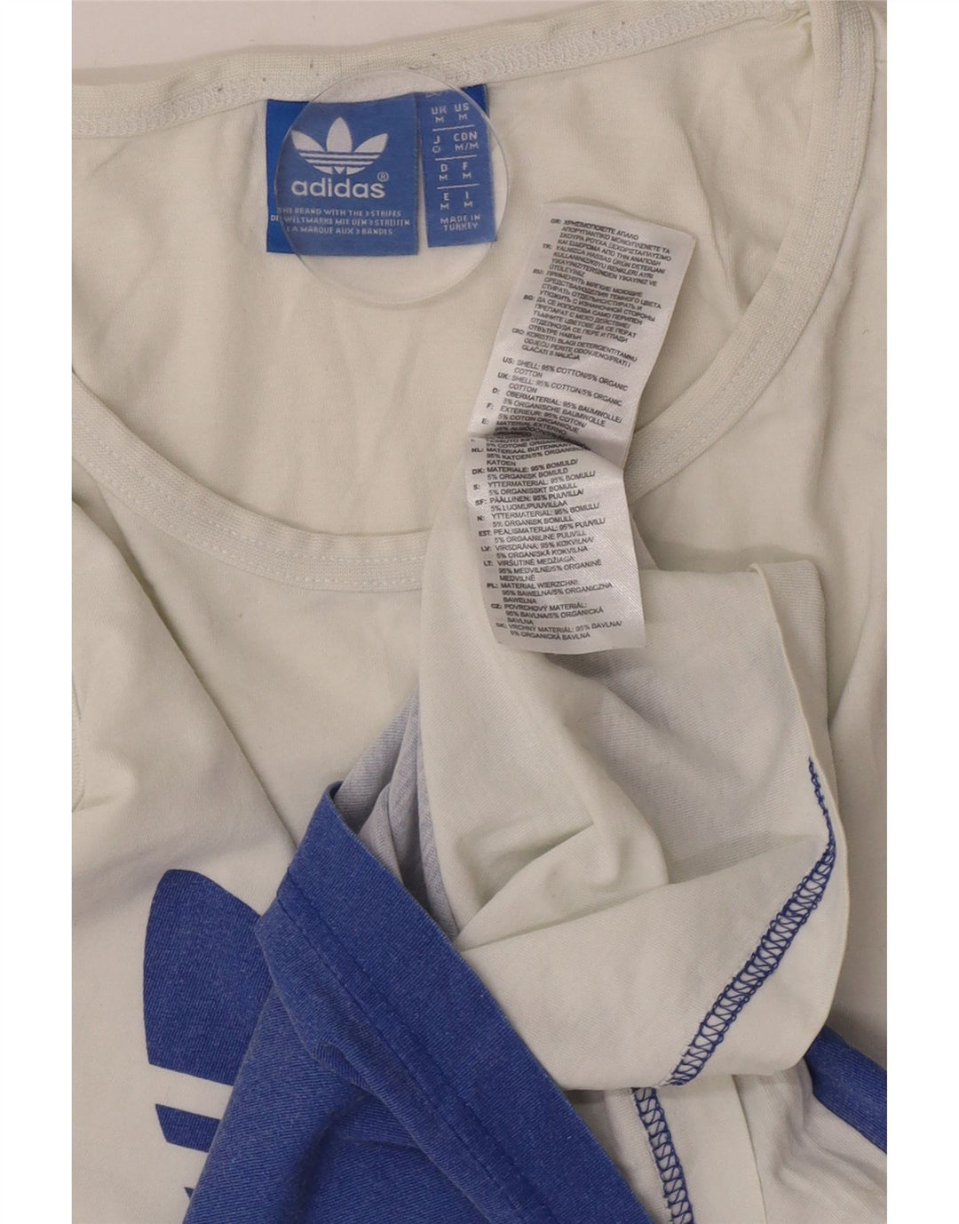 Adidas Mens Graphic Vest Top Médio Branco Colourblock Algodão