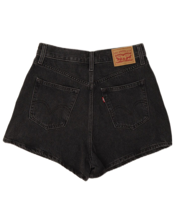 Shorts jeans feminino Levi's Mom cintura alta W28 algodão preto médio