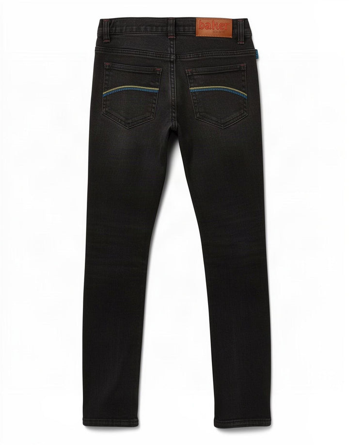 Ted Baker Boys Jeans Slim 8-9 Anos W24 L22 Algodão Preto