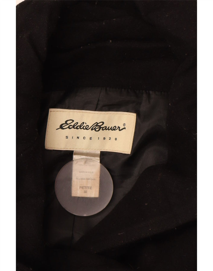 Casaco feminino Eddie Bauer Petite Pea Reino Unido 14 lã preta média