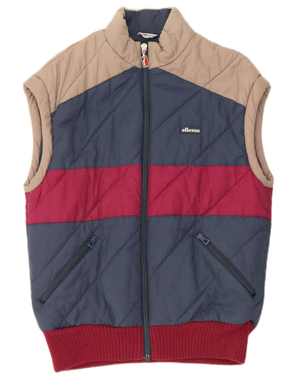 Colete acolchoado masculino Ellesse IT 48 algodão colorblock azul médio