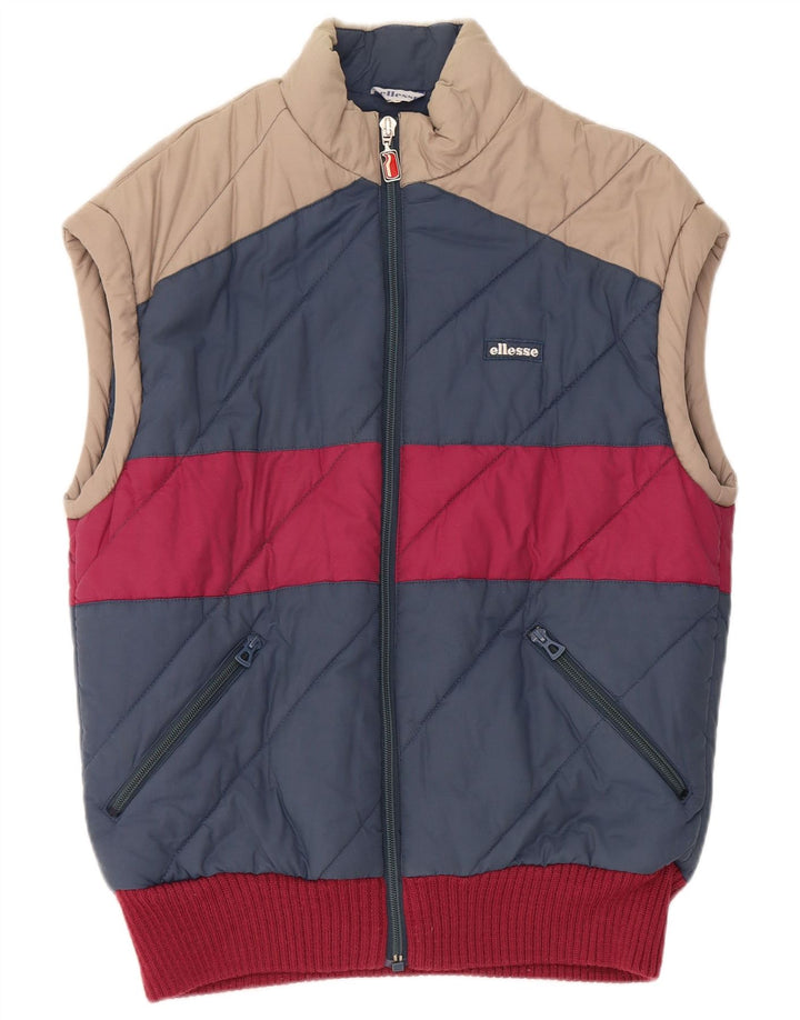 Colete acolchoado masculino Ellesse IT 48 algodão colorblock azul médio