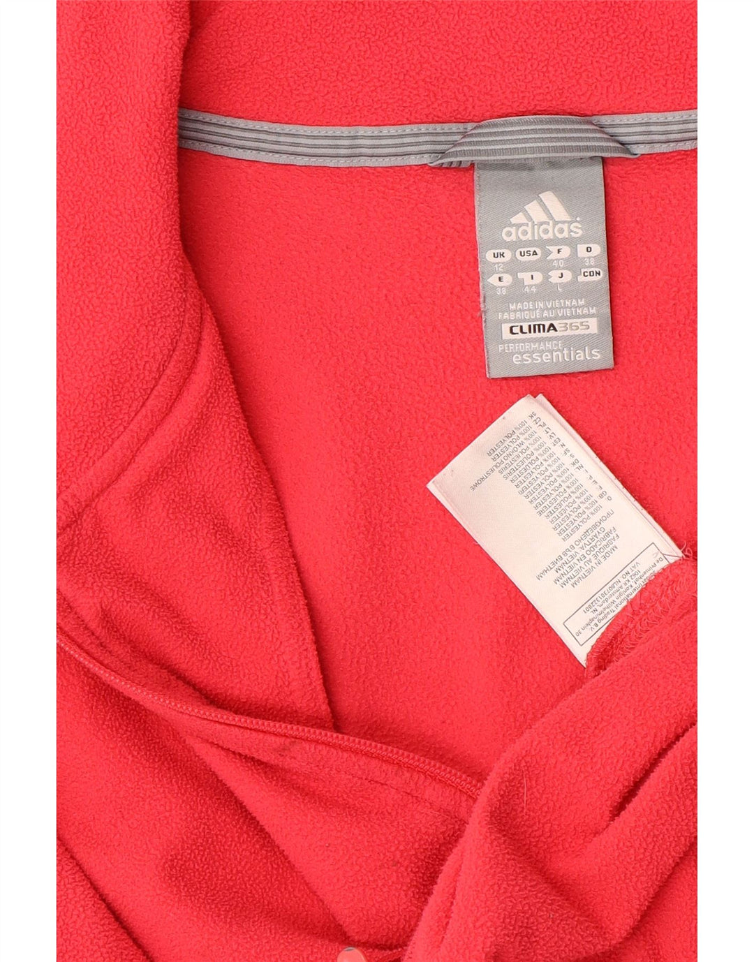 ADIDAS Womens Clima 365 Fleece Jacket UK 12 Médio Rosa Poliéster