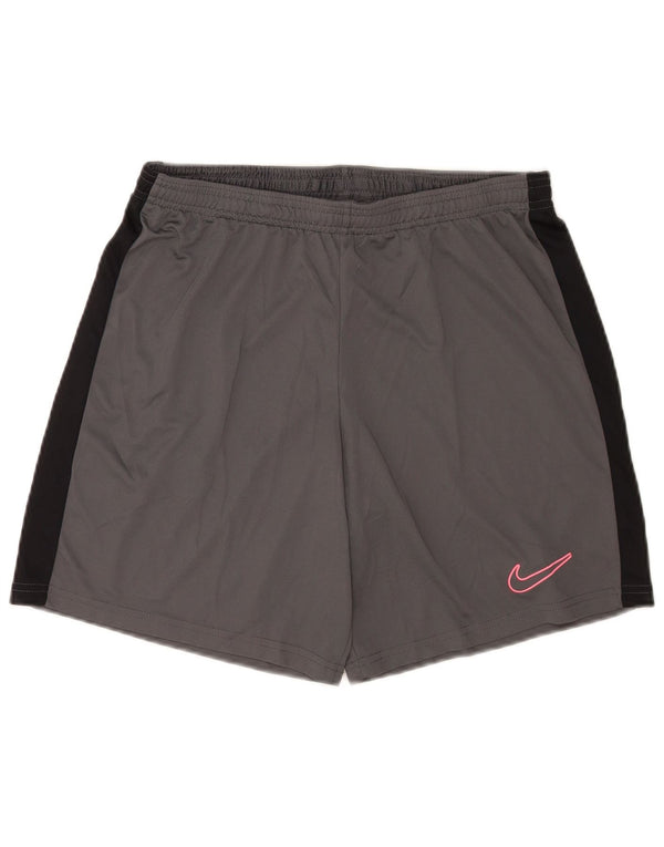 Shorts esportivos masculinos Nike Dri Fit Slim grande cinza colorblock poliéster