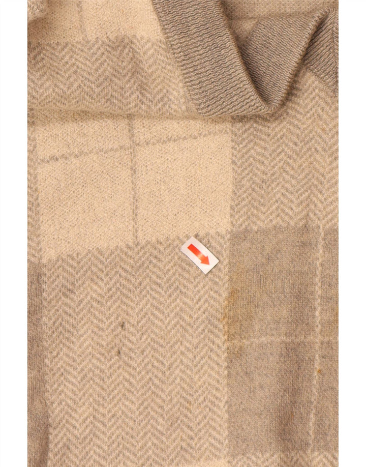 Suéter masculino VALENTINO com decote em V XL cinza patchwork lã