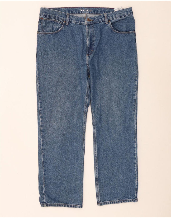Wrangler Mens Straight Jeans W40 L30 Azul Algodão