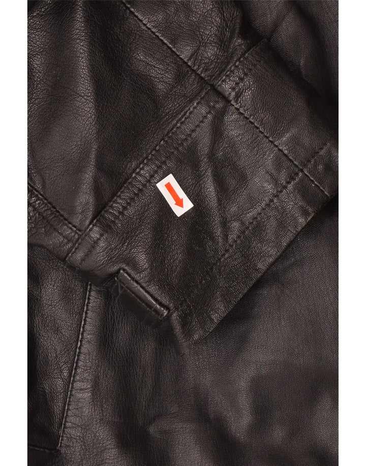 Jaqueta masculina de couro com capuz CONBIPEL IT 46 pequena couro preto
