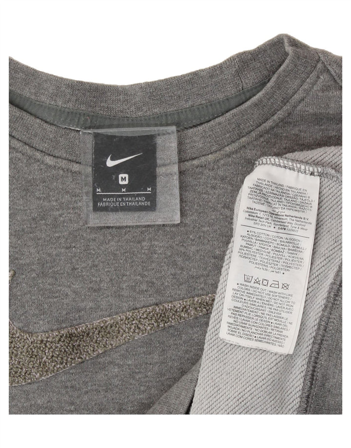 NIKE Womens Crop Graphic Sweatshirt Jumper UK 14 Medium Grey Cotton Vintage Nike and Second-Hand Nike from Messina Hembry 