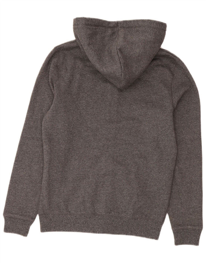 Jack Wills Suéter masculino com capuz e zíper cinza médio algodão manchado