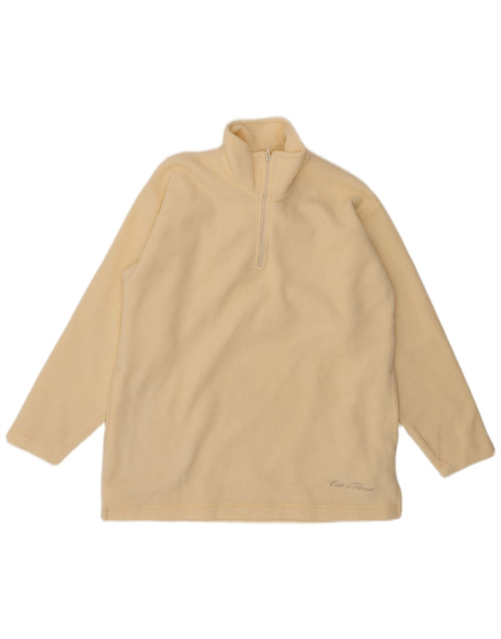 Suéter de lã masculino VINTAGE com zíper e gola média off white