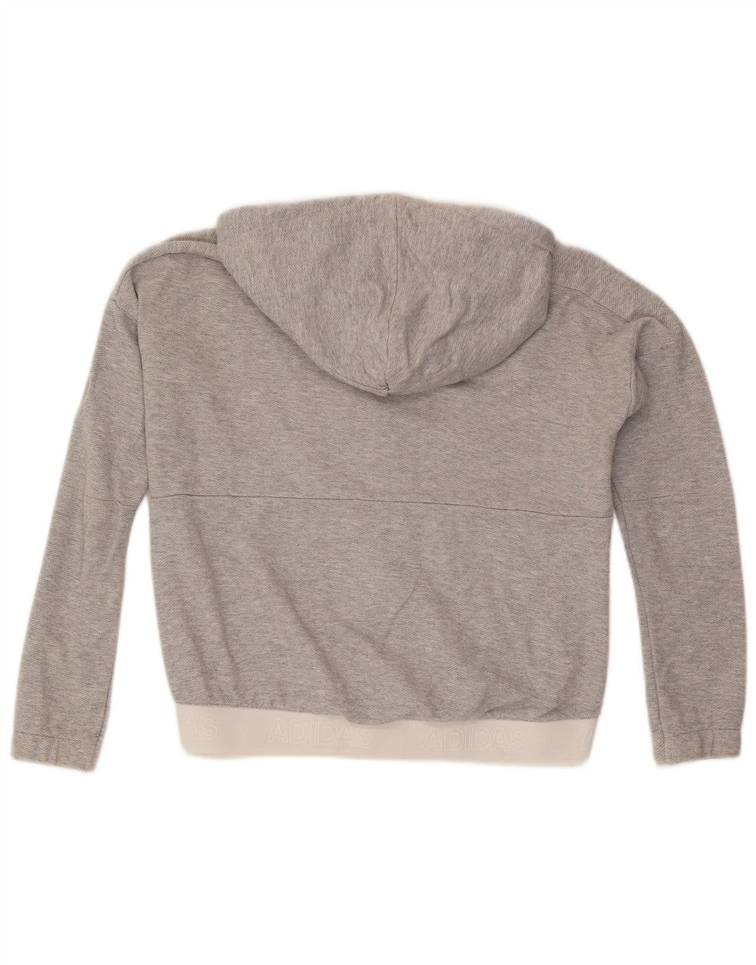 Adidas feminino oversized zip moletom com capuz Reino Unido 8/10 pequeno espinha de peixe cinza