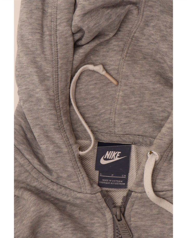Suéter masculino NIKE com capuz e zíper pequeno cinza algodão