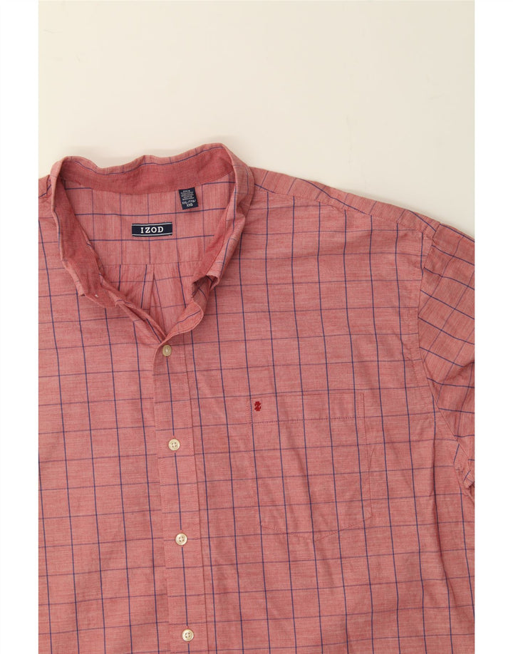 IZOD Mens Shirt 2XL Pink Check Cotton Vintage Izod and Second-Hand Izod from Messina Hembry 
