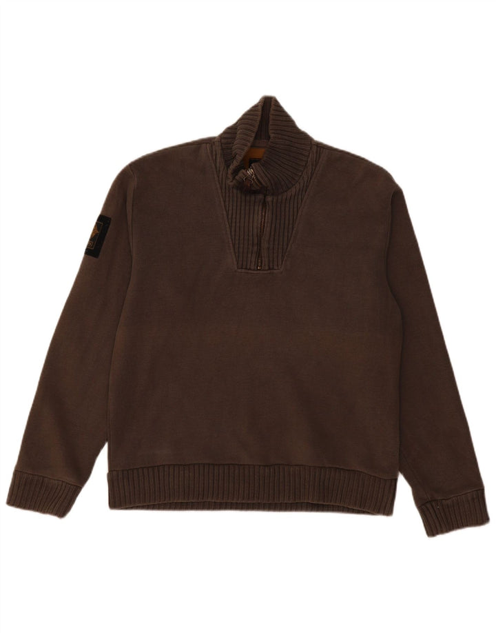 Suéter masculino REPLAY com zíper e gola cinza médio