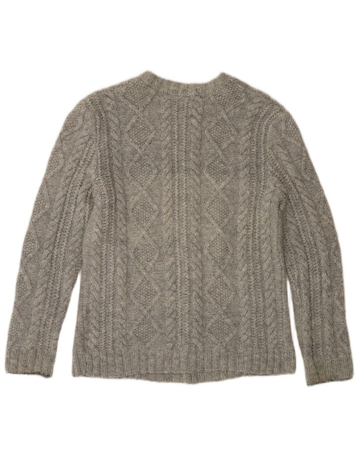 Suéter cardigã feminino VINTAGE UK 10 pequeno cinza