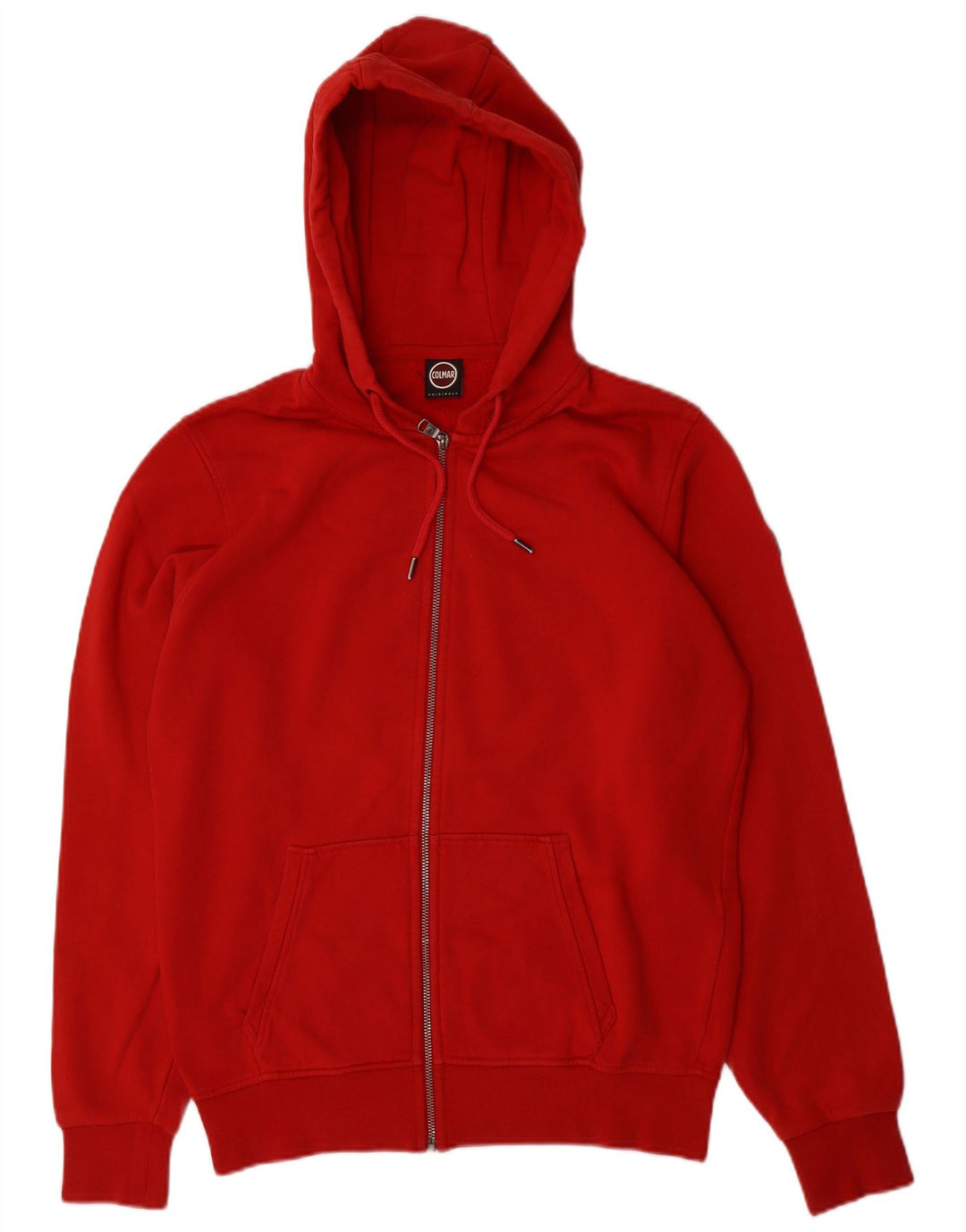 Suéter masculino Colmar com capuz e zíper grande algodão vermelho
