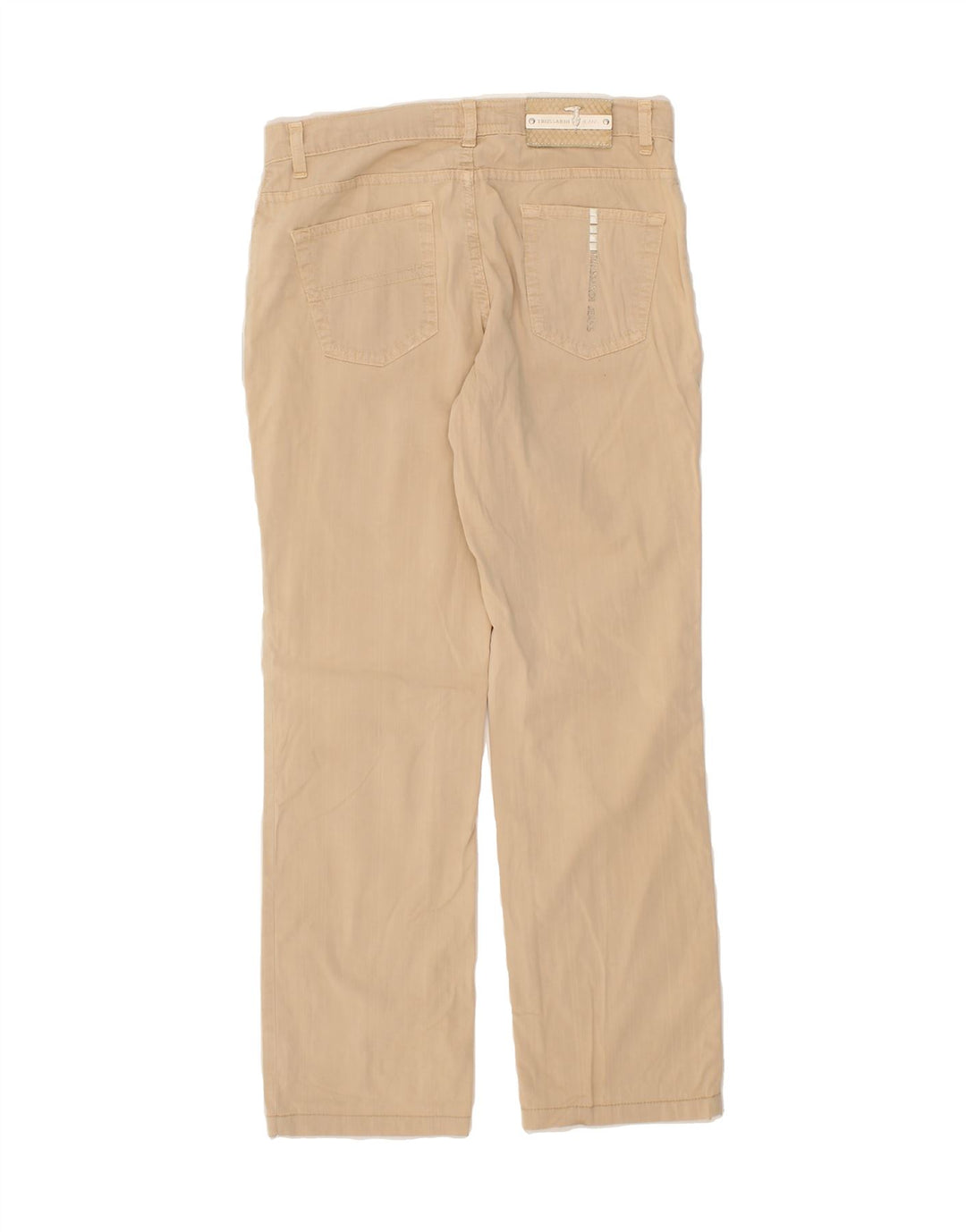 TRUSSARDI Womens Straight Casual Trousers W27 L28 Beige Cotton Vintage Trussardi and Second-Hand Trussardi from Messina Hembry 