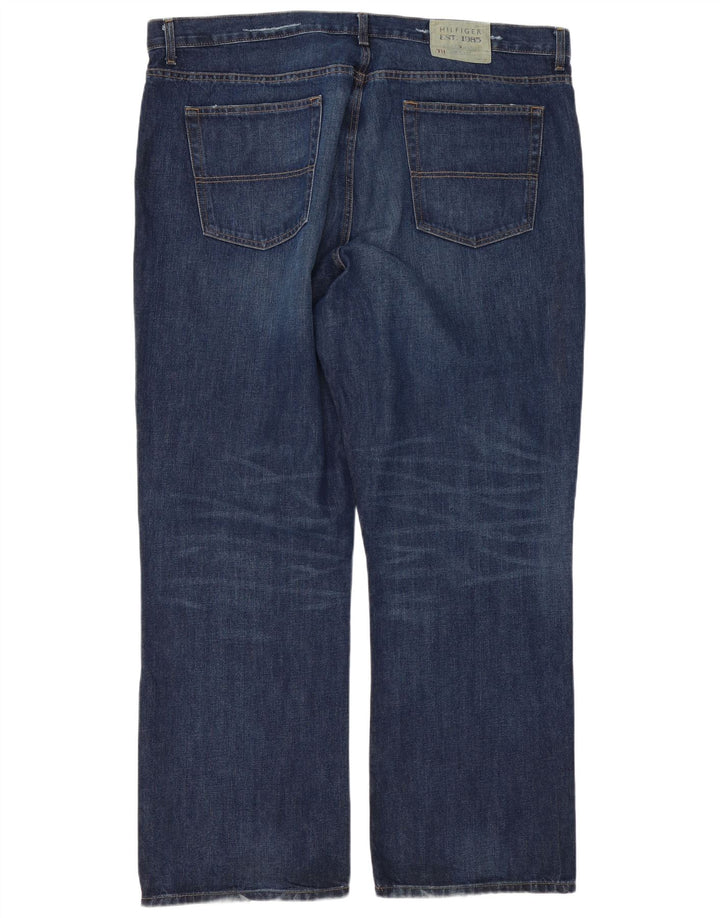 Jeans retos masculinos Tommy Hilfiger W44 L32 algodão azul
