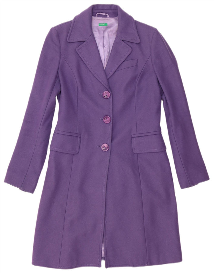 Jaqueta Blazer Longline Feminina Benetton com 3 Botões Reino Unido 12 Médio Roxo
