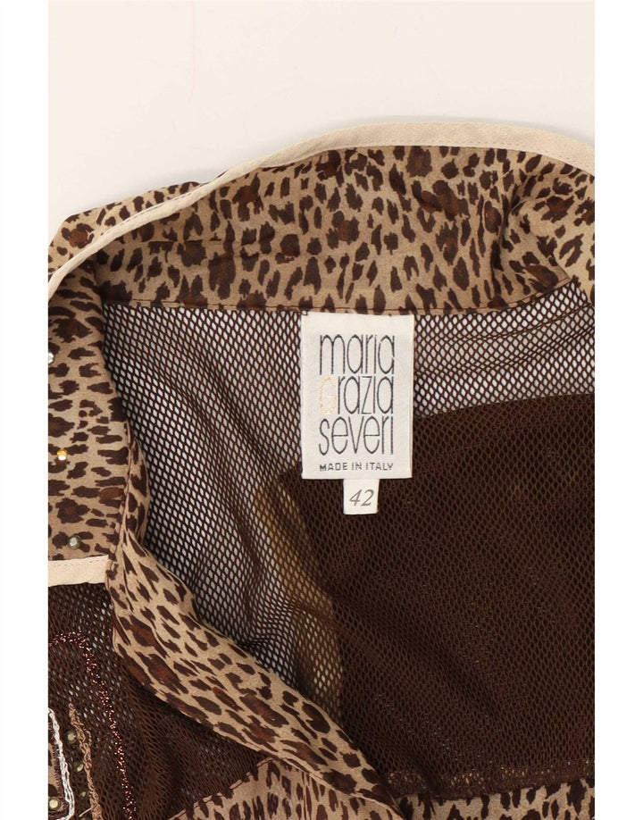 Blusa feminina Maria Grazia Severi manga curta IT 42 marrom médio